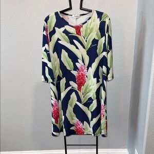 Floral Navy Midi Dress